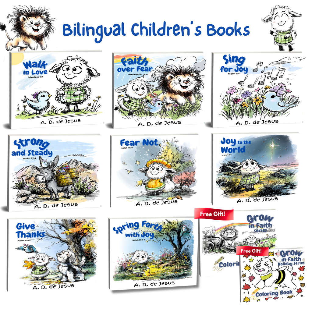 Bilingual Children's Faith Books — English & Spanish Flip Book Bundle (10 Books, 2 Languages)